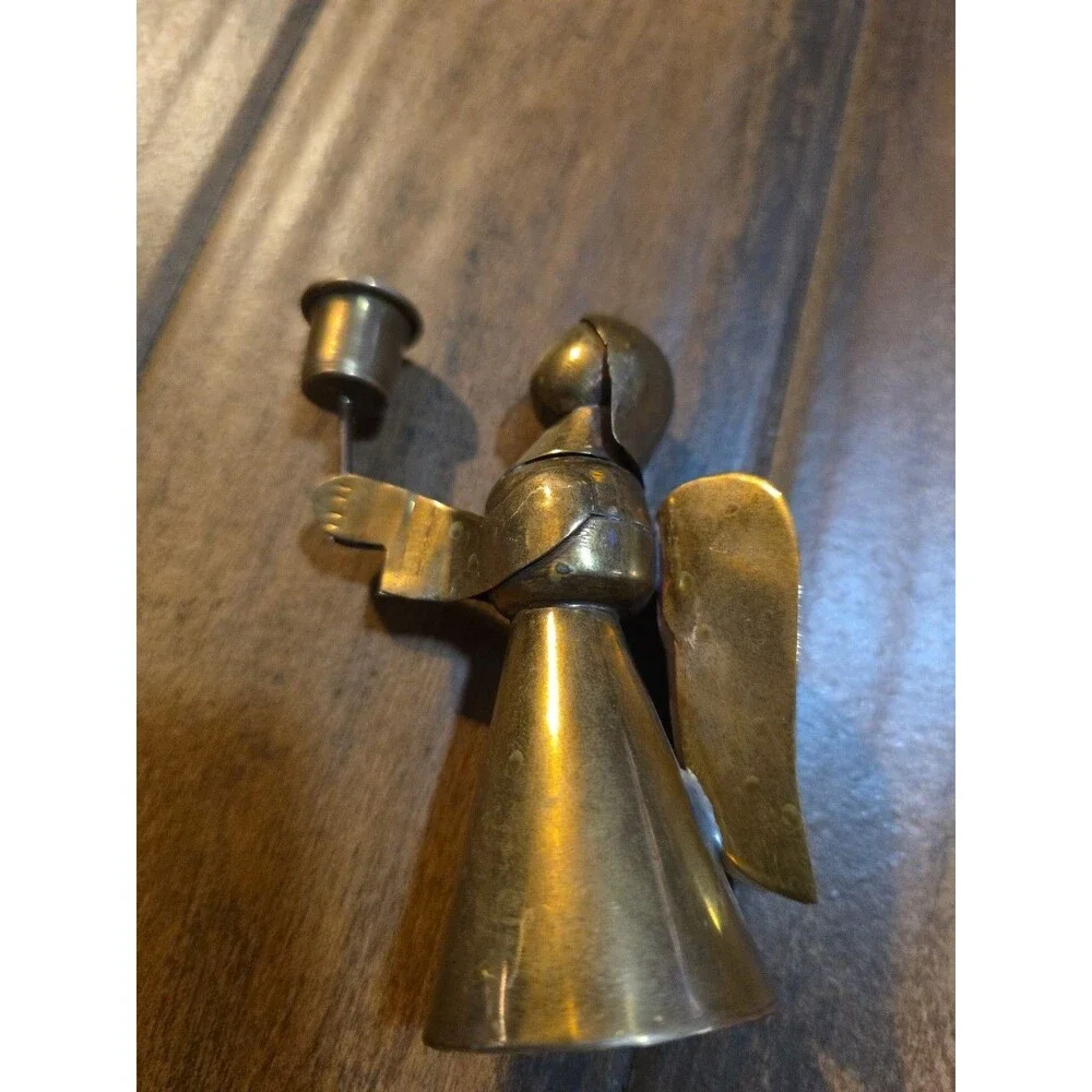 Vintage Brass & Copper Angel Candleholder